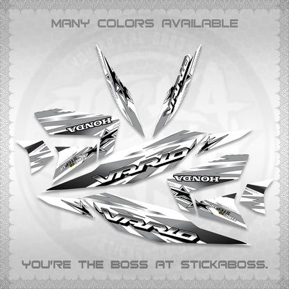 CLICK 125 V4 VARIO FOR WHITE DECALS (2026 BLACK STAR DESIGN) STICKER DECALS By STICKABOSS