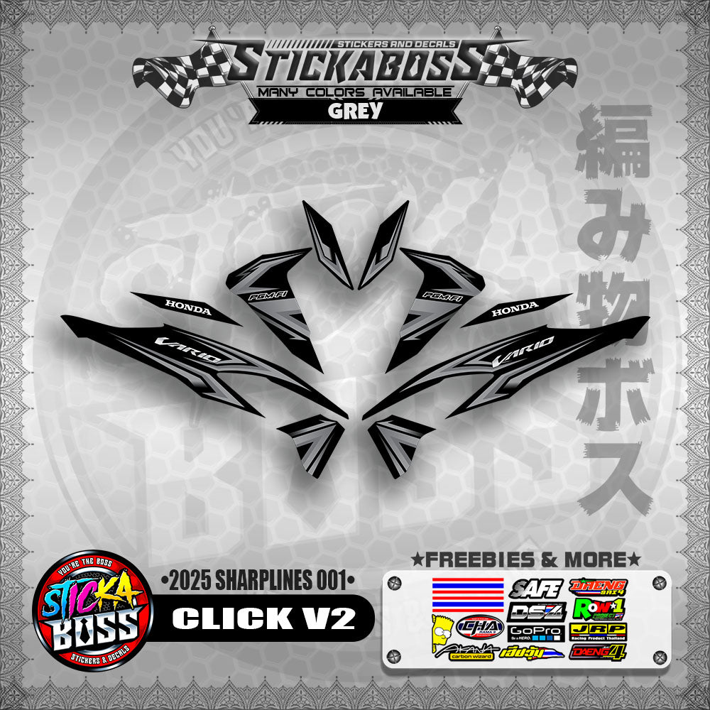 CLICK V2 INDO STICKER DECALS ( 2025 SHARPLINES 001 )【WITH FREEBIES】