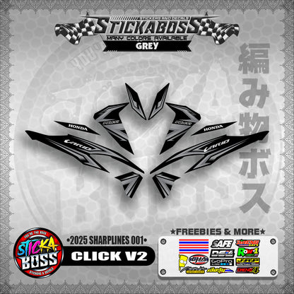 CLICK V2 INDO STICKER DECALS ( 2025 SHARPLINES 001 )【WITH FREEBIES】