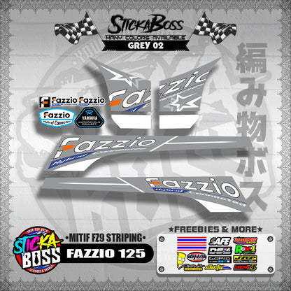 FAZZIO 125 DECALS ( MITIF FZ9 STRIPING )【WITH FREEBIES】