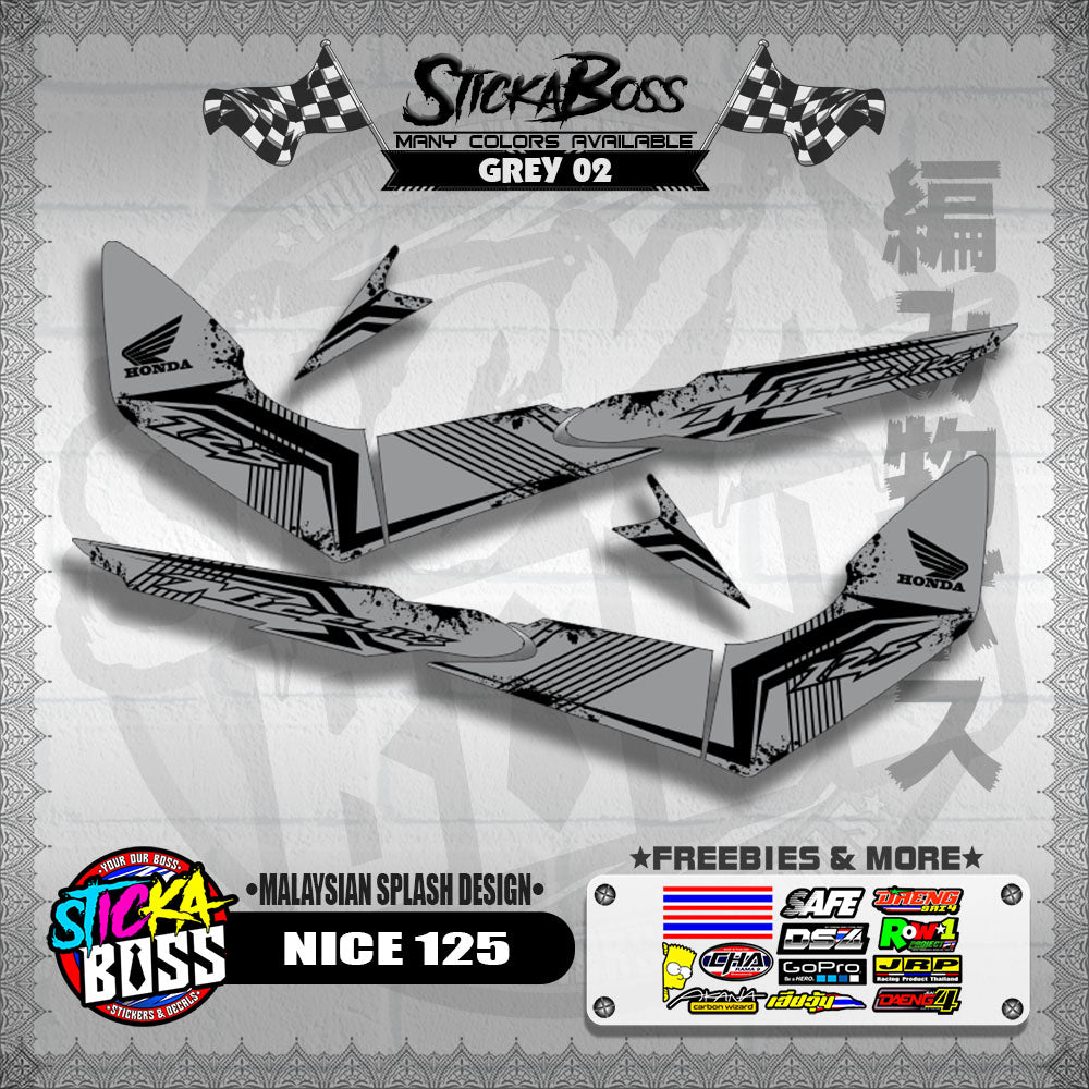 NICE 125 DECALS ( MALAYSIAN SPLASH DESIGN ) [ PREMIUM GLOSSY LAMINATED ]【WITH FREEBIES】