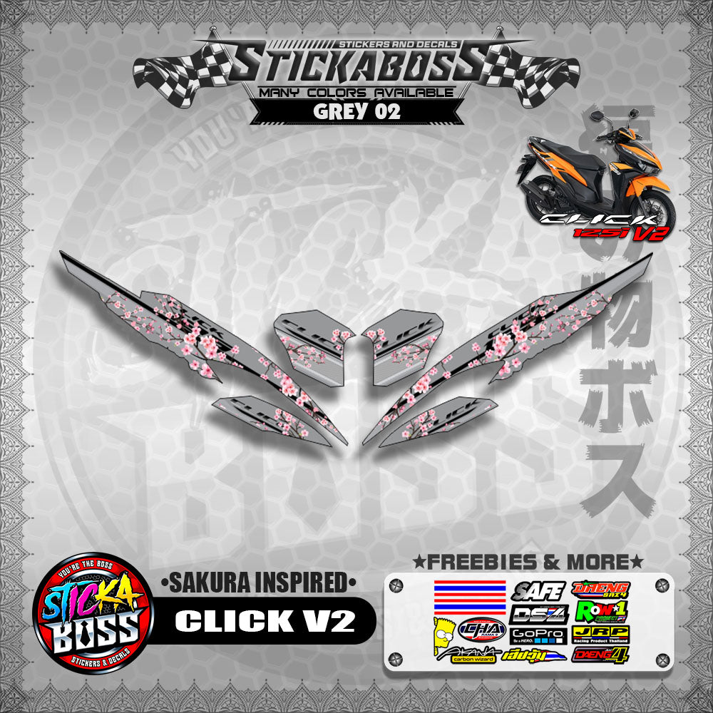 CLICK V2 STICKER DECALS ( SAKURA INSPIRED )【WITH FREEBIES】