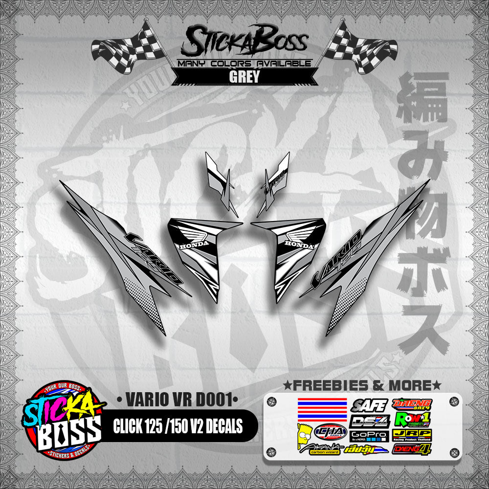 CLICK 125 / 150 V2 DECALS ( VARIO VR D001 )【WITH FREEBIES】