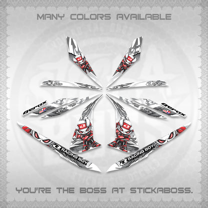 AEROX 155 V1 FOR WHITE DECALS (2026 NEW RCB 2.0 DESIGN) STICKER KITS BY STICKABOSS