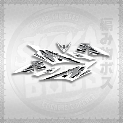 MIO SOUL I STRIPING CARBURETOR FOR WHITE STICKER DECALS By STICKABOSS (SOFIE LAMINATED WATERPROOF)