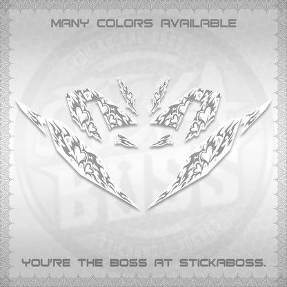 CLICK 125 V4 FOR WHITE DECALS (2026 TRIBAL HEART DESIGN) STICKER KITS BY STICKABOSS