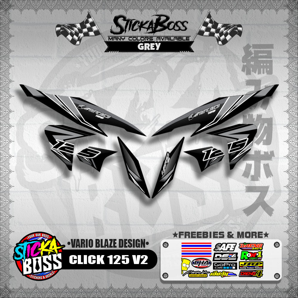 CLICK 125 V2 DECALS ( VARIO BLAZE DESIGN )【WITH FREEBIES】