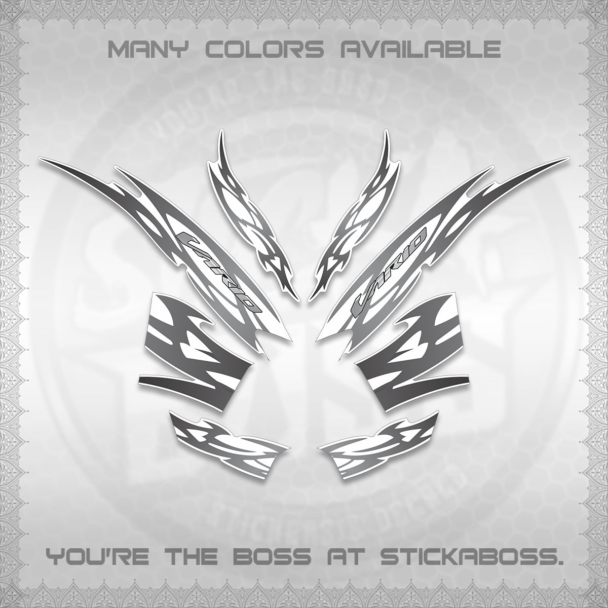 CLICK 125 V2 INDO STRIPING FOR WHITE DECALS (2026 NUSANTARA MOTIF) STICKER DECALS By STICKABOSS