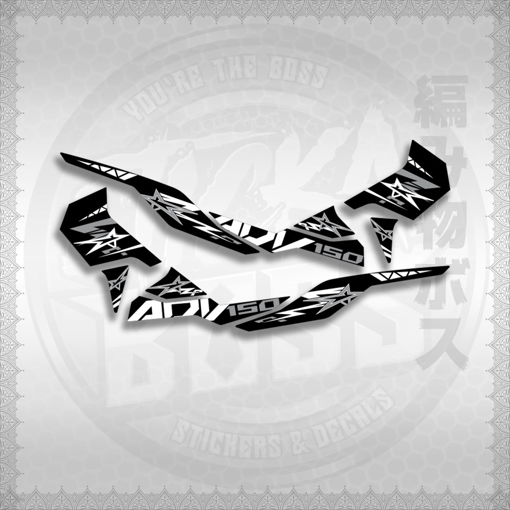STICKER DECALS for ADV 150 (A150ALxOMIN) By STICKABOSS (SOFIE LAMINATED WATERPROOF)
