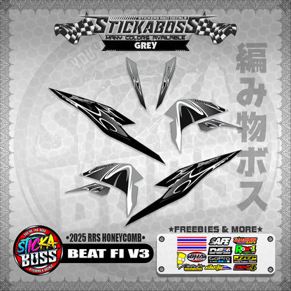 BEAT FI V3 INDO STICKER DECALS ( 2025 RRS HONEYCOMB )【WITH FREEBIES】