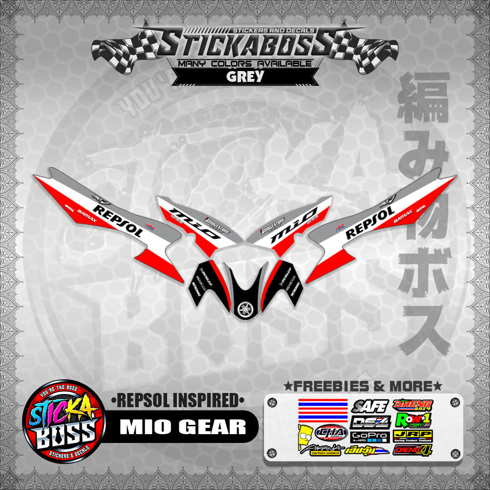 MIO GEAR STICKER DECALS ( REPSOL INSPIRED )【WITH FREEBIES】