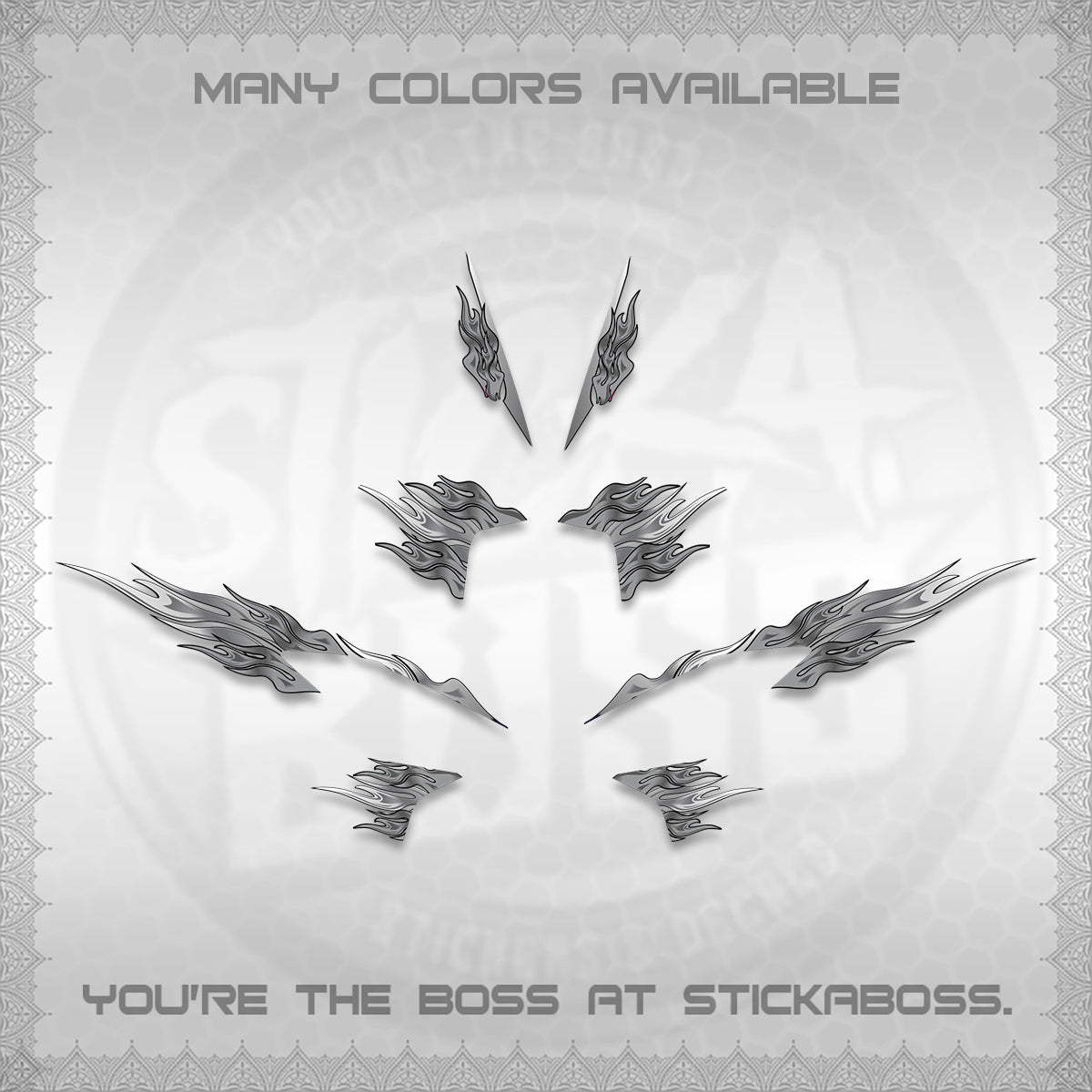CLICK V2 STRIPING DECALS (2026 MODERN TRIBAL FIRE) STICKER KITS BY STICKABOSS