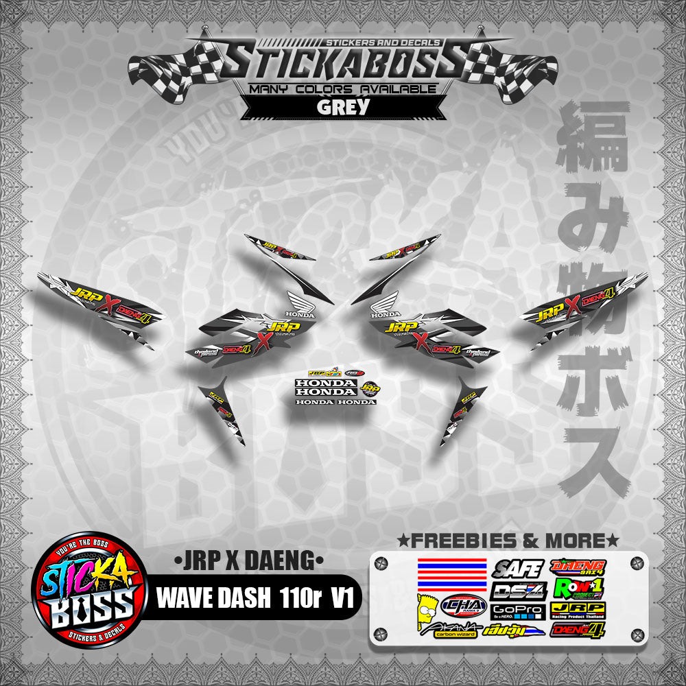 Honda Wave Dash 110r v1【 JRP X DAENG DECALS 】 (Rusi Swish Mono)