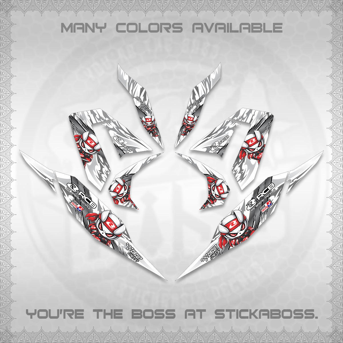 CLICK 125 V4 FOR WHITE DECALS (2026 NEW RCB 2.0 DESIGN) STICKER KITS BY STICKABOSS