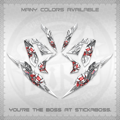 CLICK 125 V4 FOR WHITE DECALS (2026 NEW RCB 2.0 DESIGN) STICKER KITS BY STICKABOSS