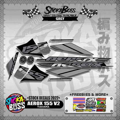 AEROX 155 V2 ( STOCK DECALS 2022 )【WITH FREEBIES】