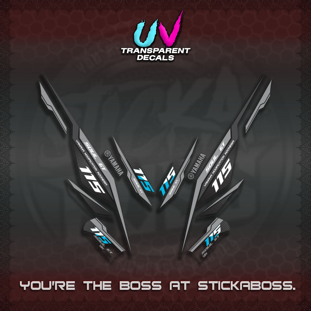 【PREMIUM UV PRINT】TRANSPARENT MIO SOUL I 115 GT INDO DECALS(0002 DESIGN)STICKER DECALS By STICKABOSS