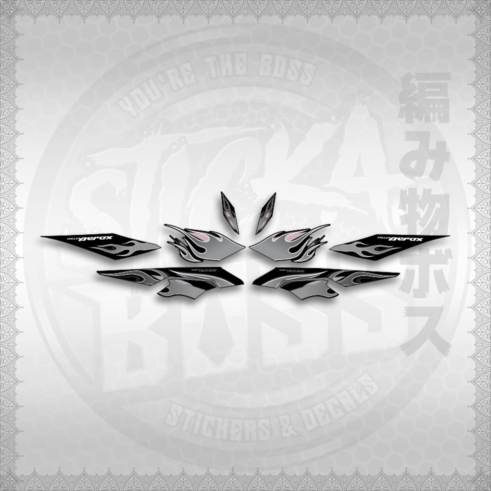 STICKER DECALS for AEROX V3 ALPHA TURBO (AV3LEFMO) By STICKABOSS (SOFIE LAMINATED WATERPROOF)