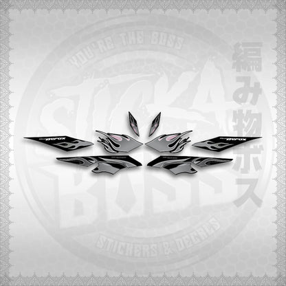 STICKER DECALS for AEROX V3 ALPHA TURBO (AV3LEFMO) By STICKABOSS (SOFIE LAMINATED WATERPROOF)