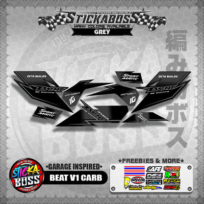 BEAT V1 CARB STICKER DECALS ( GARAGE INSPIRED )【WITH FREEBIES】