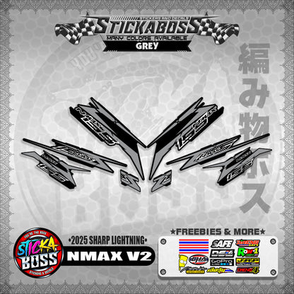 NMAX V2 INDO STICKER DECALS ( 2025 SHARP LIGHTNING )【WITH FREEBIES】
