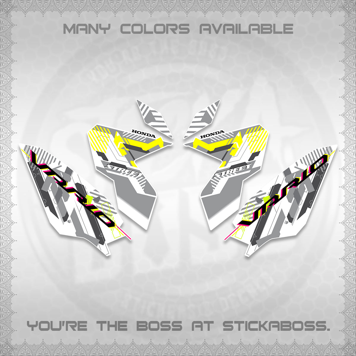 CLICK 125 V3 VARIO FOR WHITE DECALS (2026 STREET STYLE EDITION) STICKER DECALS By STICKABOSS