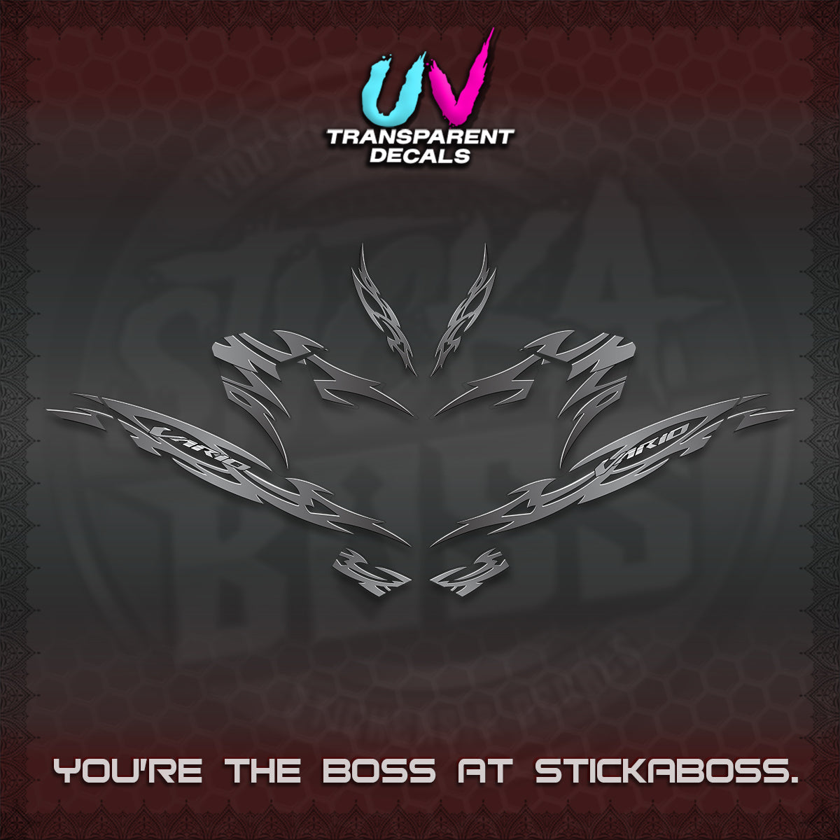 CLICK 125 V4 INDO VARIO UV TRANSPARENT DECALS (2026 NUSANTARA STRIPING) STICKER DECALS By STICKABOSS