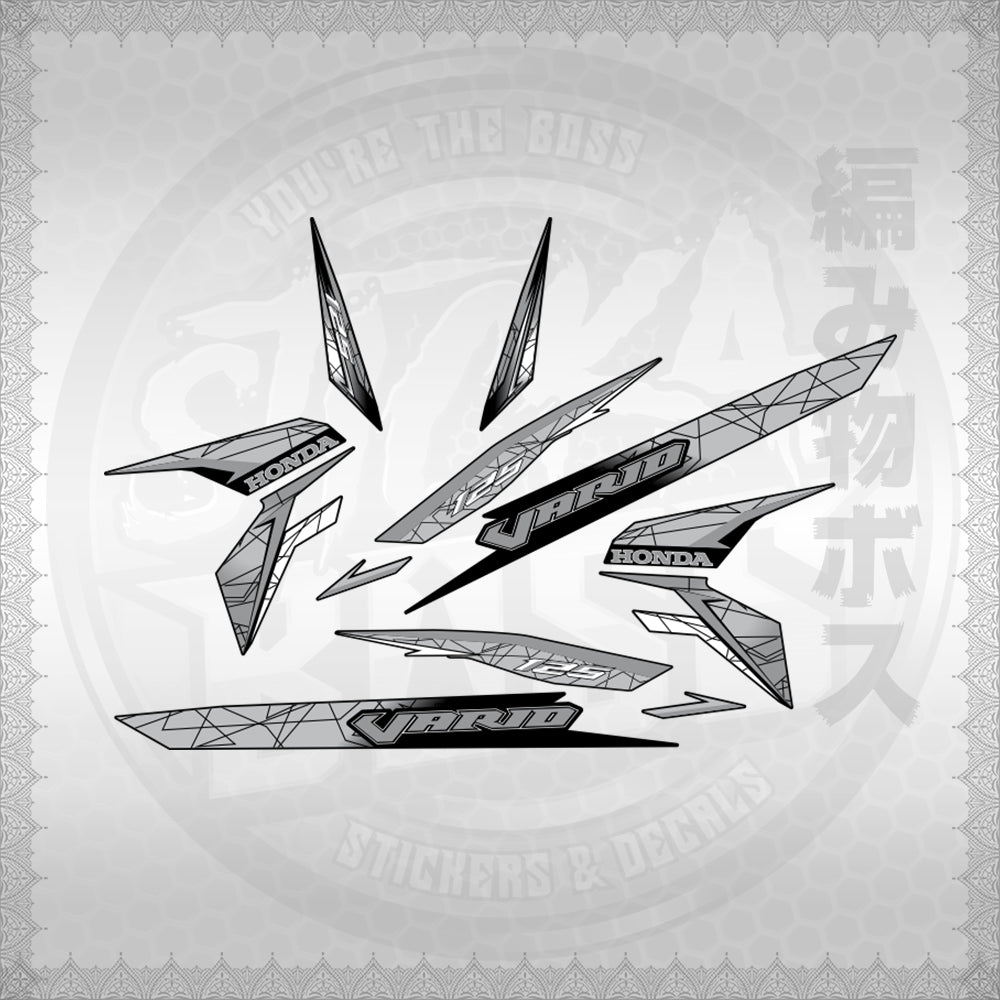 CLICK 125 V3 VARIO STYLIZED TEXT DESIGN STICKER DECALS By STICKABOSS (SOFIE LAMINATED WATERPROOF)