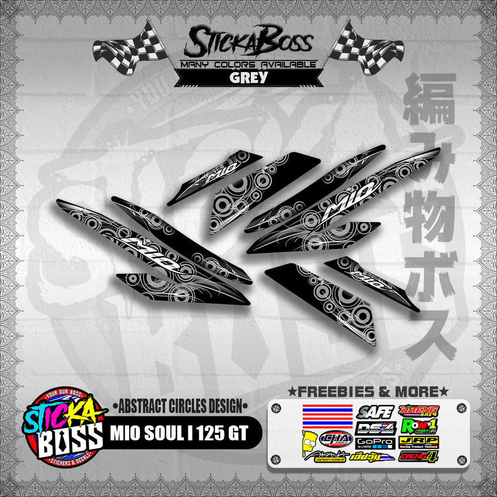 MIO SOUL I 125 GT DECALS ( ABSTRACT CIRCLES DESIGN )【WITH FREEBIES】