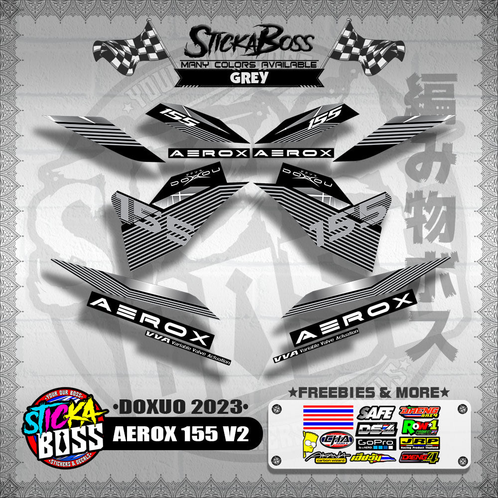AEROX 155 V2 DECALS ( DOXUO 2023 )【WITH FREEBIES】