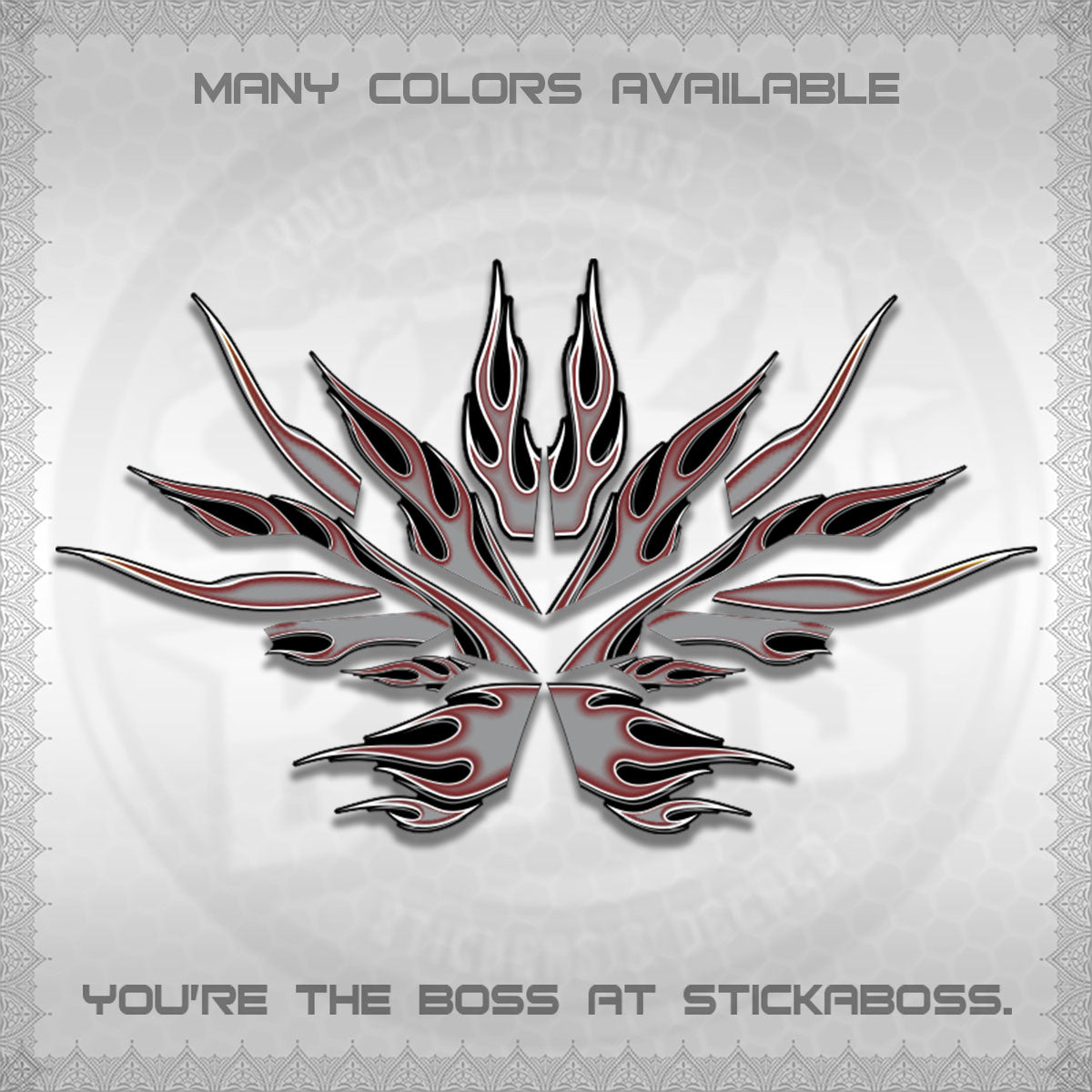 AEROX V3 ALPHA TURBO DECALS (2026 LED FIRE MOTIF)STICKER DECALS By STICKABOSS