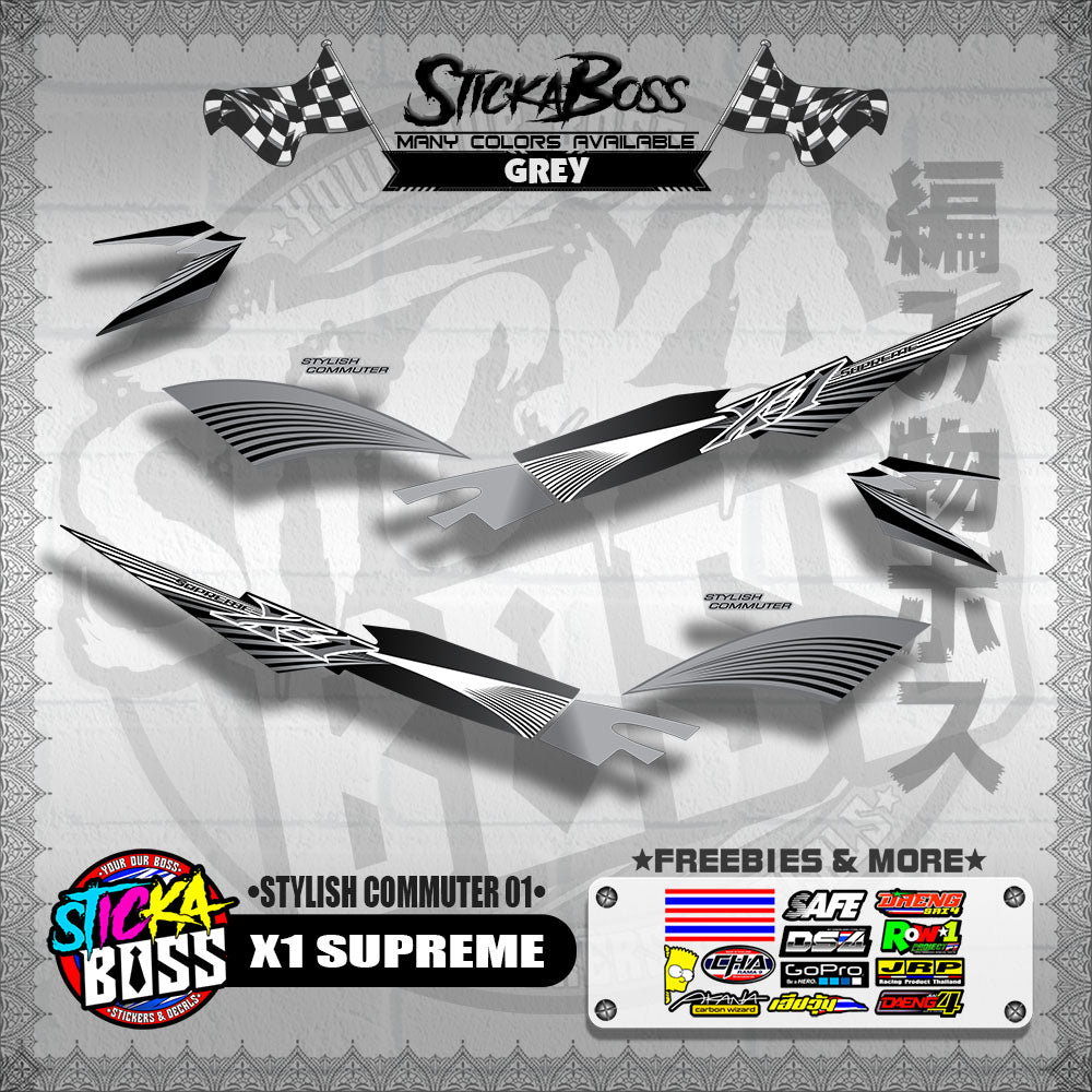 X1 SUPREME DECALS ( STYLISH COMMUTER 01 )【WITH FREEBIES】