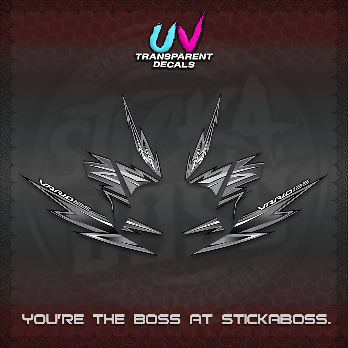 CLICK 125 V4 INDO VARIO UV TRANSPARENT DECALS (2026 VANDOREN STYLE) STICKER DECALS By STICKABOSS