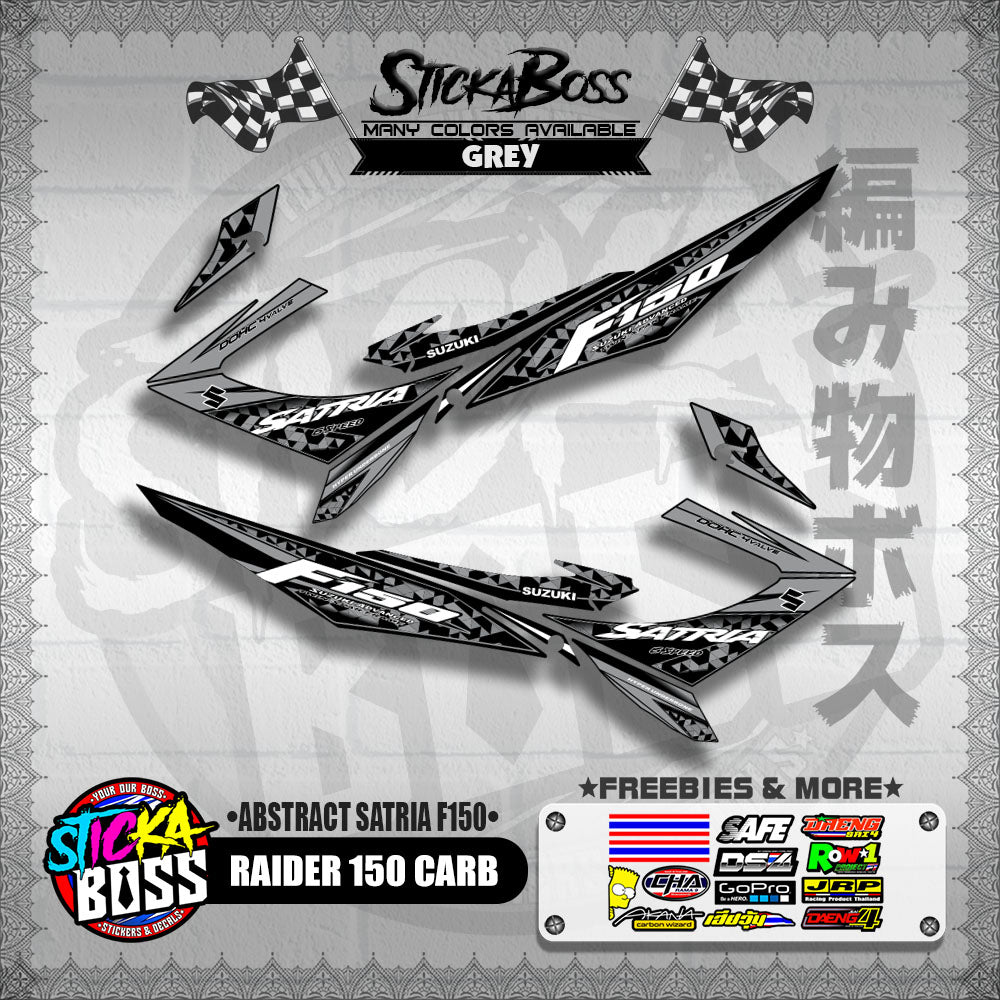 RAIDER 150 CARB DECALS ( ABSTRACT SATRIA F150 ) [ PREMIUM GLOSSY LAMINATED ]【WITH FREEBIES】