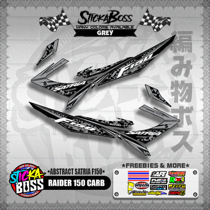 RAIDER 150 CARB DECALS ( ABSTRACT SATRIA F150 ) [ PREMIUM GLOSSY LAMINATED ]【WITH FREEBIES】