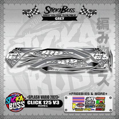 CLICK 125 V3 STOCK DECALS ( SPLASH VARIO 2023 )【WITH FREEBIES】