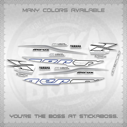 AEROX 155 V1 FOR WHITE DECALS (2026 CYBER STYLE 01) STICKER KITS BY STICKABOSS