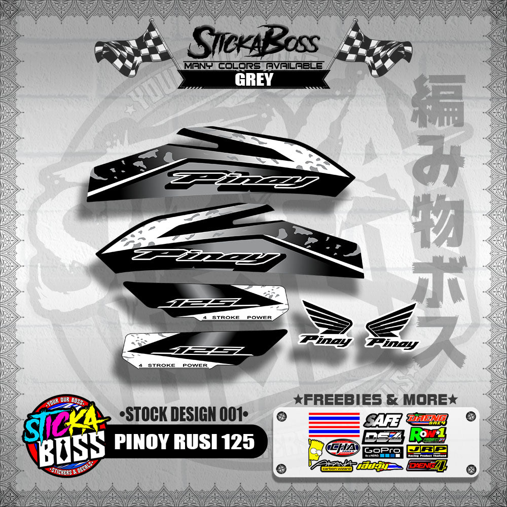 PINOY RUSI 125 DECALS ( STOCK DESIGN 001 )【WITH FREEBIES】