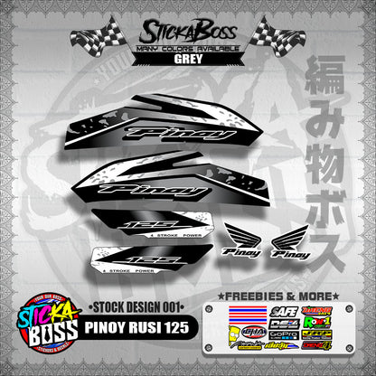 PINOY RUSI 125 DECALS ( STOCK DESIGN 001 )【WITH FREEBIES】