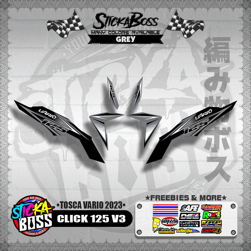 CLICK 125 V3 DECALS ( TOSCA VARIO 2023 )【WITH FREEBIES】