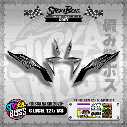CLICK 125 V3 DECALS ( TOSCA VARIO 2023 )【WITH FREEBIES】