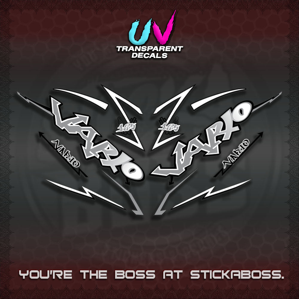 CLICK V3 UV TRANSPARENT INDO VARIO DECALS (STRIPPING GRAFITY MOTIF)STICKER DECALS By STICKABOSS
