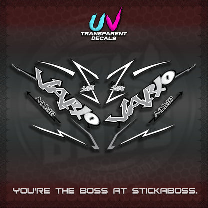 CLICK V3 UV TRANSPARENT INDO VARIO DECALS (STRIPPING GRAFITY MOTIF)STICKER DECALS By STICKABOSS