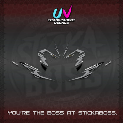 CLICK 125 V4 VARIO UV TRANSPARENT DECALS (2026 VR0006 DESIGN) STICKER KITS BY STICKABOSS