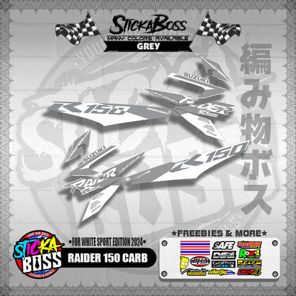 RAIDER 150 CARB DECALS ( FOR WHITE SPORT EDITION 2024 )【WITH FREEBIES】