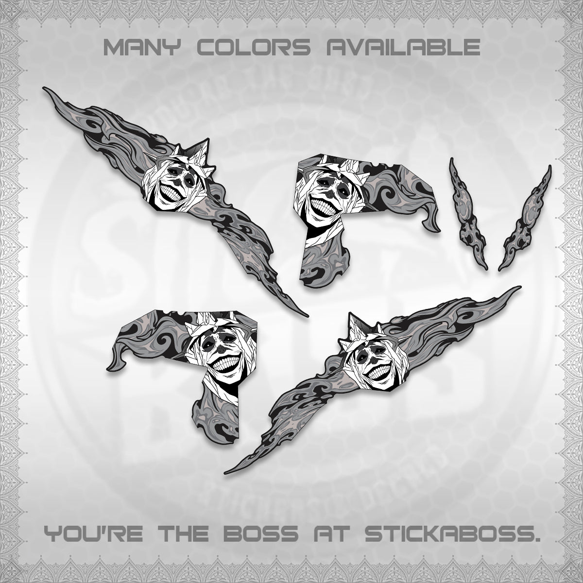 CLICK V3 DECALS (SOLO STATUE OF GOD DESIGN)STICKER DECALS By STICKABOSS