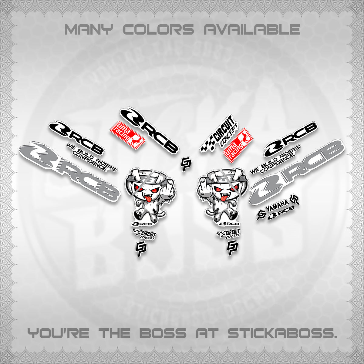 AEROX V2 FOR WHITE DECALS (2026 RACE ZOMBIE DESIGN) STICKER DECALS By STICKABOSS