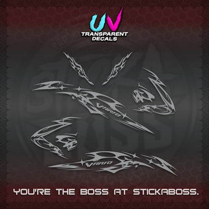 CLICK 125 V3 VARIO UV TRANSPARENT DECALS (2026 T1 LIGHTNING DESIGN) STICKER KITS BY STICKABOSS