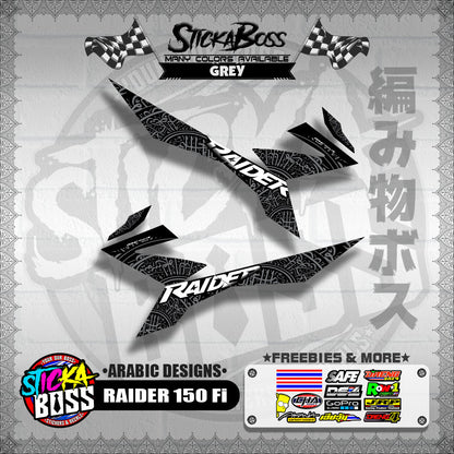 RAIDER 150 Fi DECALS ( ARABIC DESIGNS )【WITH FREEBIES】