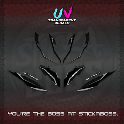CLICK 125 V3 VARIO UV TRANSPARENT DECALS (2026 INDO HONEYCOMB DESIGN) STICKER DECALS By STICKABOSS